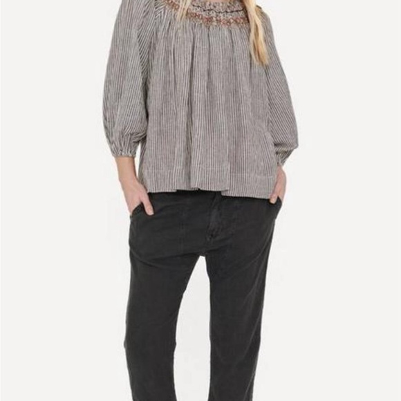 The Great Ruched Gray The Rail Vista Striped Top size XS 295 MSRP - Picture 2 of 11